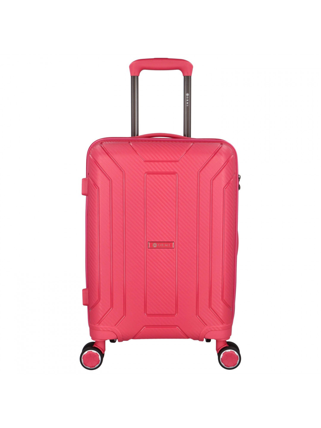 Cestovní plastový kufr Ormi Tiberius velikosti S růžový